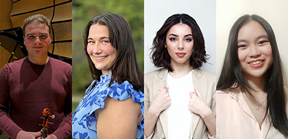 Four student headshots of the winners